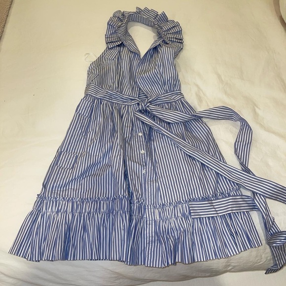Alexis Blue Briley Stripe Mini Halter Dress - Picture 5 of 5
